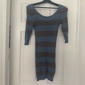 We the free Free people blue and grey sweater dress